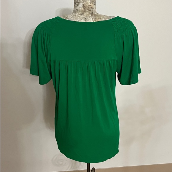 #52 Cable & Gauge Vibrant Green Blouse size Large tops - Picture 3 of 6